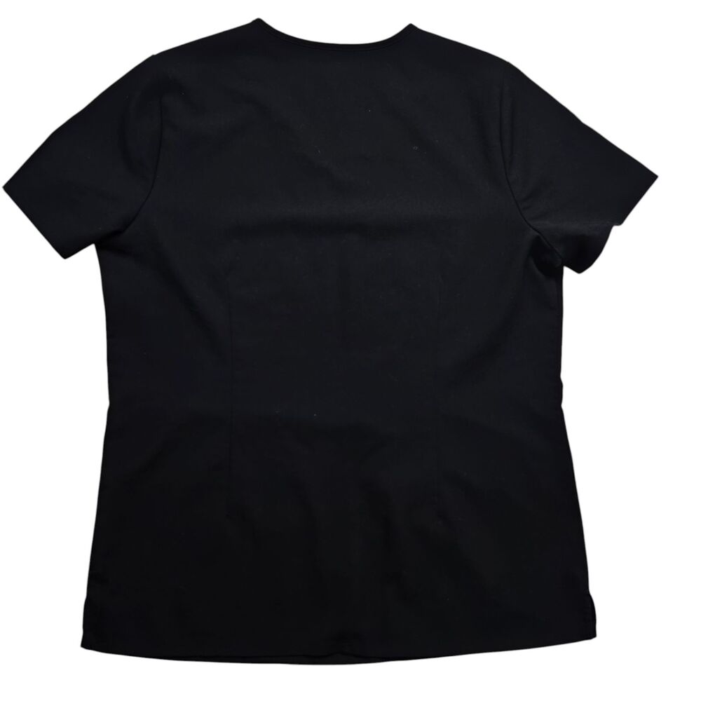 Figs Casma Three Pocket Scrub Top Womens Medium Black Uniform Technical - Picture 8 of 8